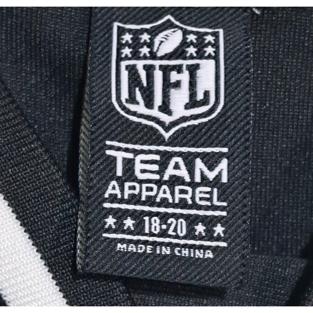 NWT NFL Team Apparel Boys Size XL 18-20 Black Raiders Jersey Shirt Long Sleeve - Picture 5 of 12